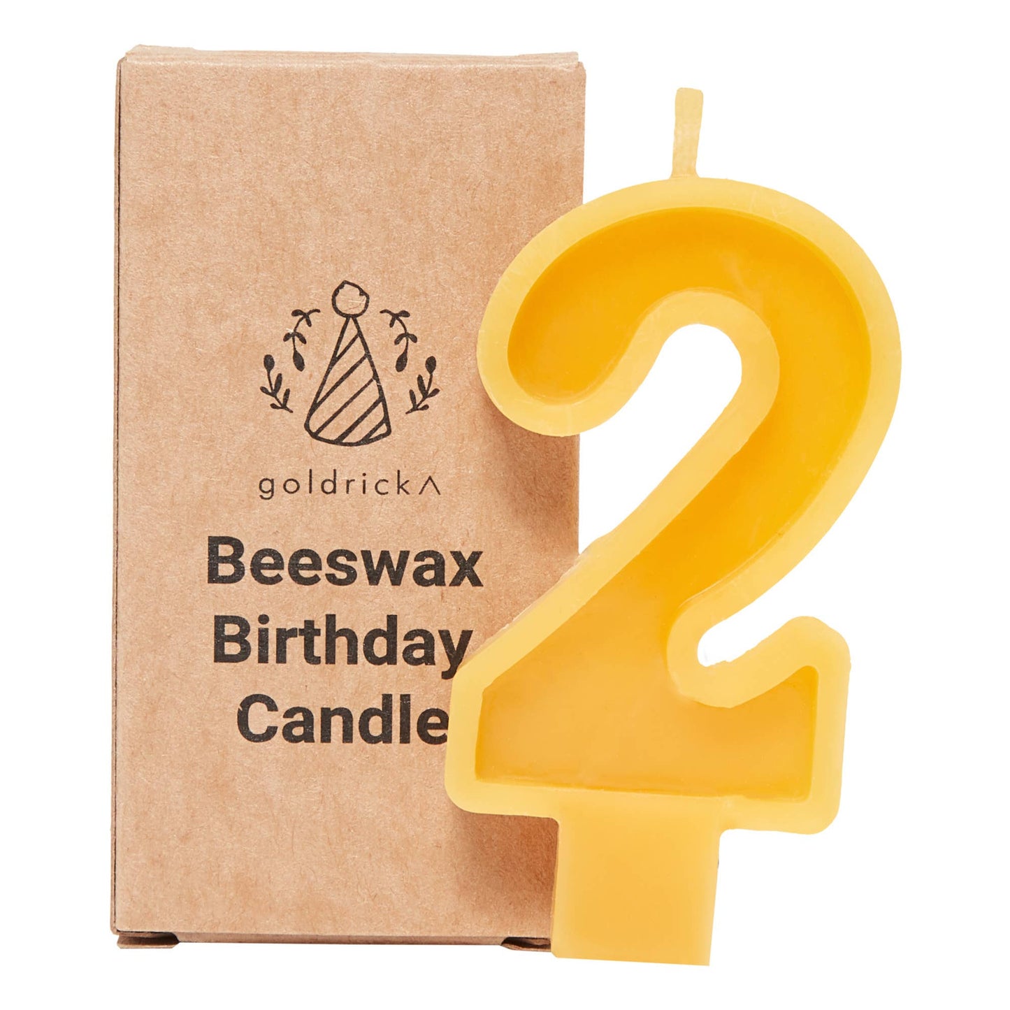 Handmade Beeswax Number Candles, 0–6, Pure Beeswax with Cotton Wick