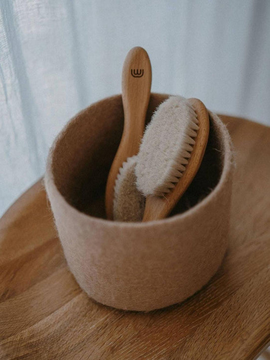 Baby Brush, Natural, Wool and Wood