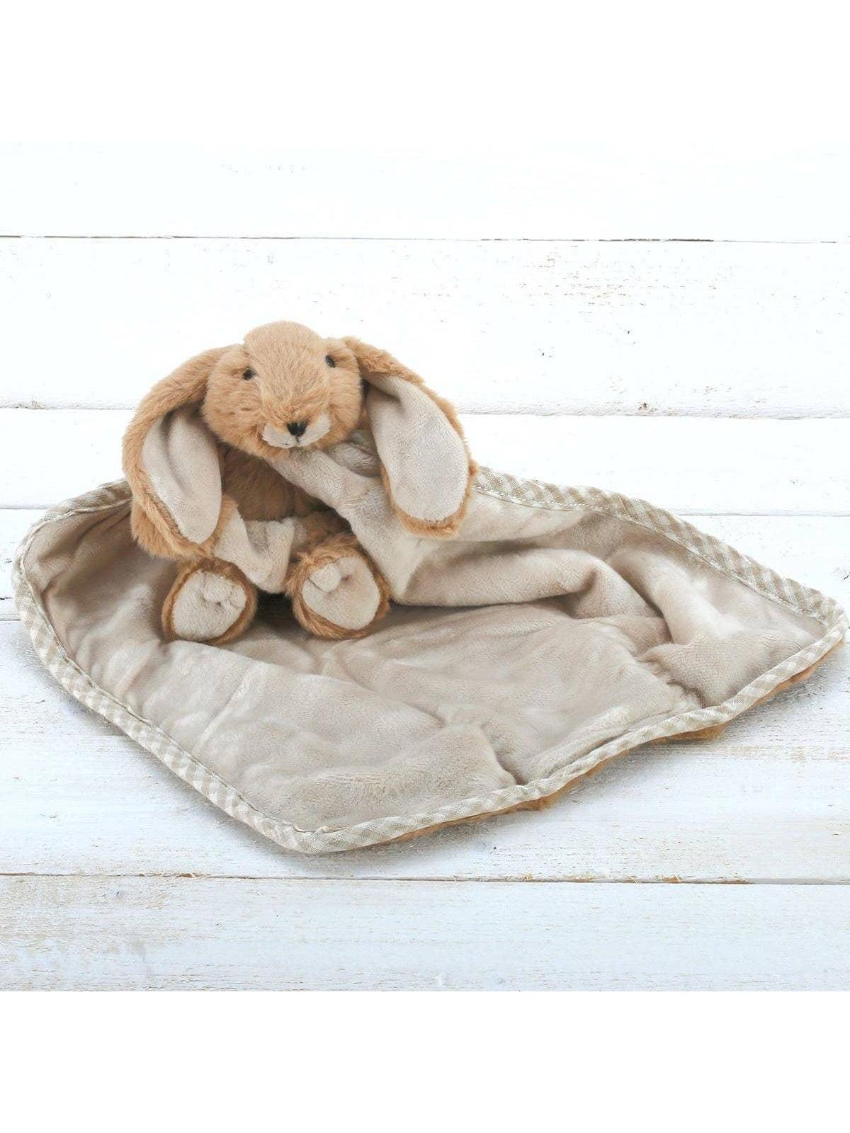 Bunny Baby Plush Soft Toy, Soother & Comforter, Brown