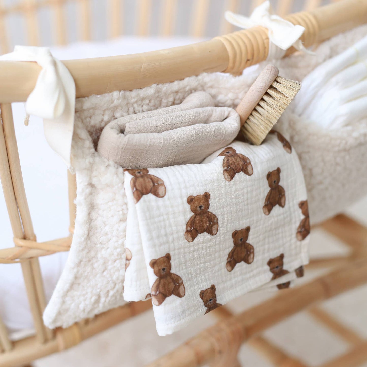 Bedside Organizer, Hanging Storage with Two Pockets, Cream or Taupe
