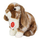 Bunny sitting dark brown white piqued 20 cm - plush toy -