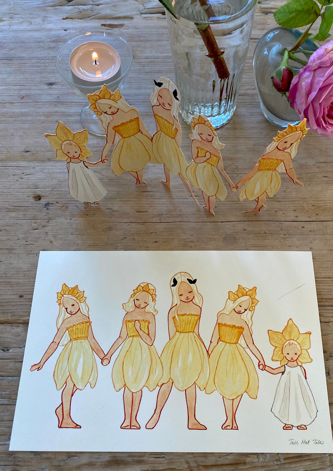Daffodil Girls Paper Decoration, Danish Design