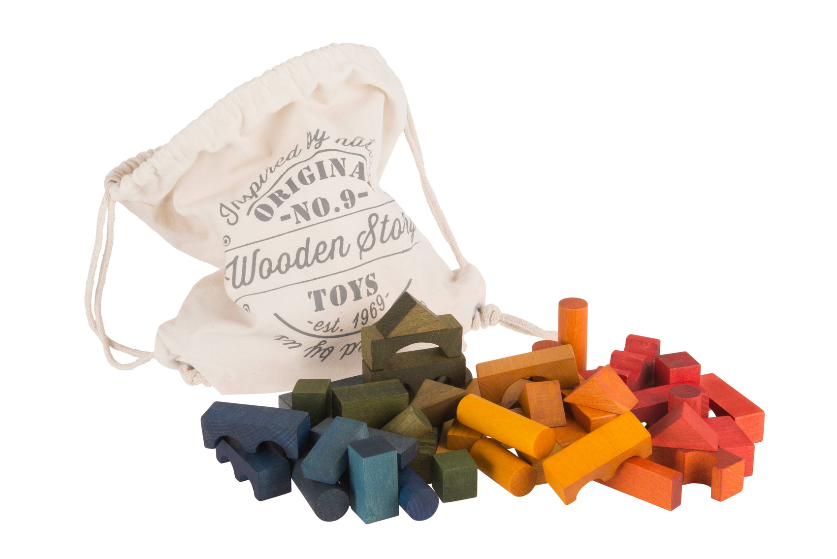 Rainbow blocks in sack - 100 pcs