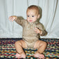 Baby Long Sleeve Scout Onesie, Kelp Bunny Meadow