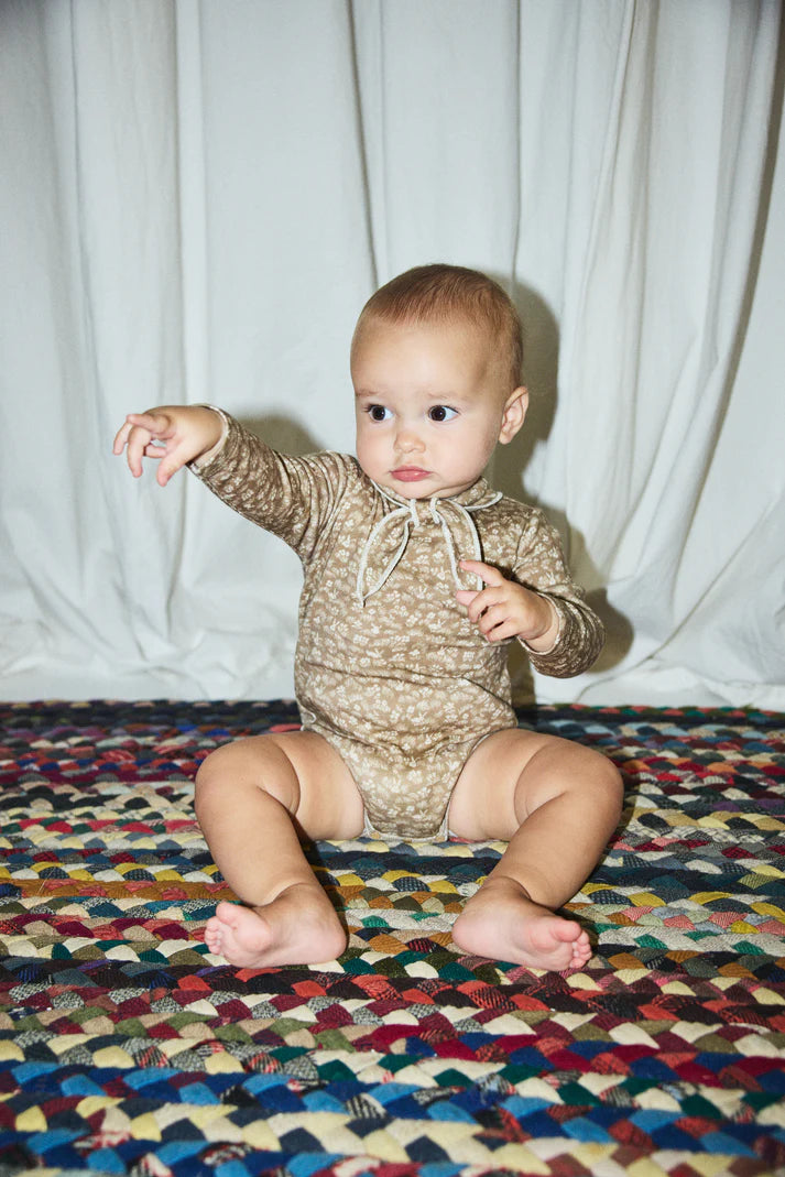 Baby Long Sleeve Scout Onesie, Kelp Bunny Meadow