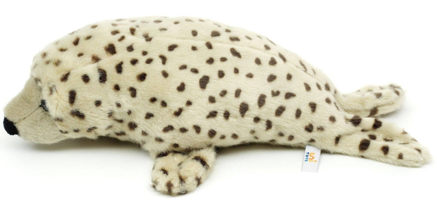 Grey-Dotted Seal Plush, Large, 46 cm, Super Soft & Recycled Filling