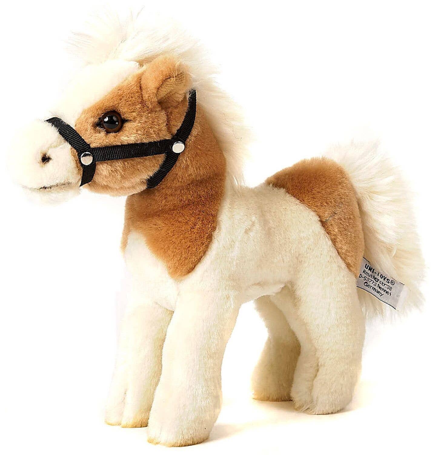 Horse cuddly toy, beige-white