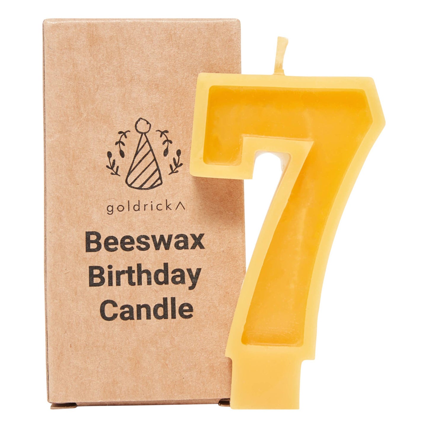 Handmade Beeswax Number Candles, 0–6, Pure Beeswax with Cotton Wick