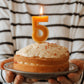 Handmade Beeswax Number Candles, 0–6, Pure Beeswax with Cotton Wick
