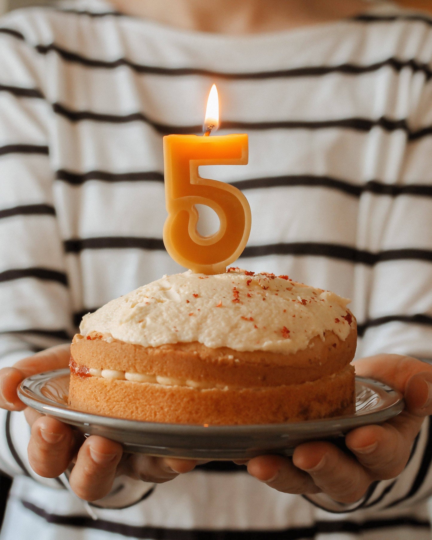 Handmade Beeswax Number Candles, 0–6, Pure Beeswax with Cotton Wick