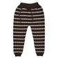 Alba Striped Knit Trousers, Brown, 100% Organic Cotton