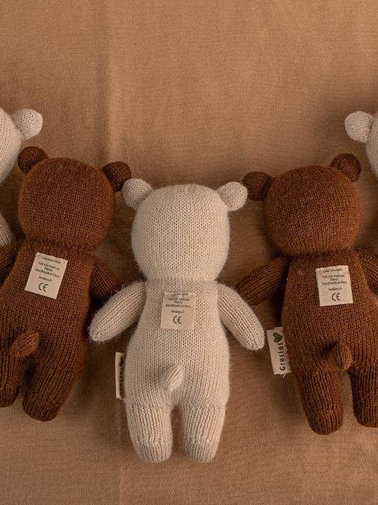 Alpaca Wool Teddy Bear, Handmade & Fairtrade