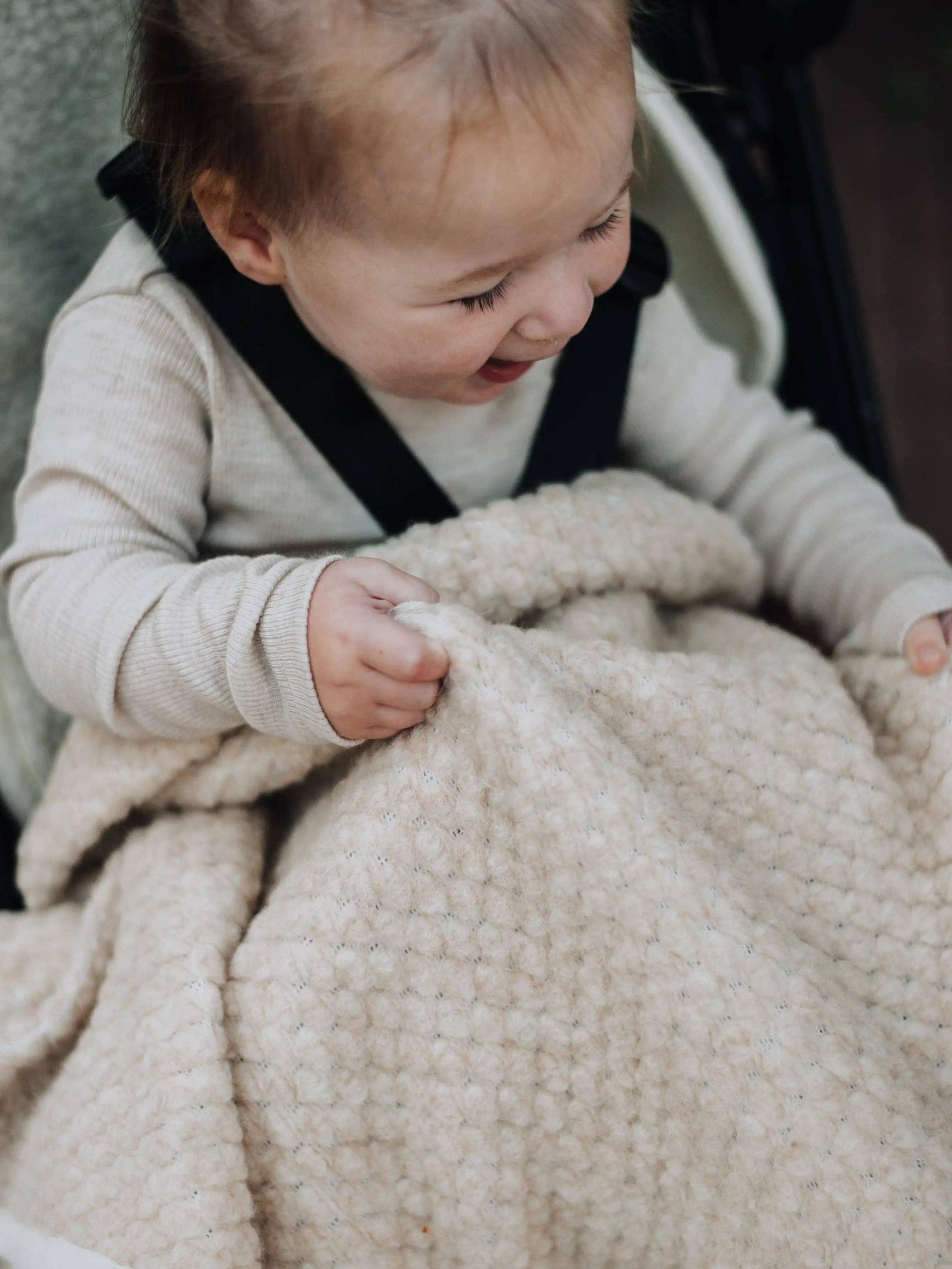 Baby blanket bouclé - Merino wool