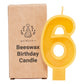 Handmade Beeswax Number Candles, 0–6, Pure Beeswax with Cotton Wick