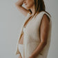 Adult Unisex Vest, Nila, Sand, 100% Natural Wool