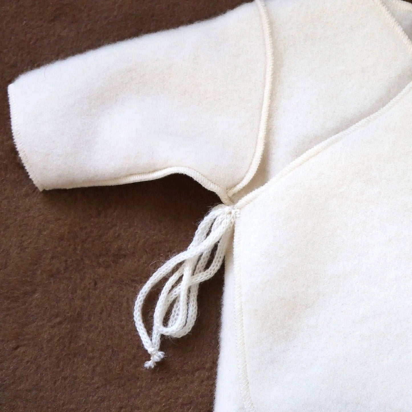Merino Wool Fleece Newborn Jacket, Natural