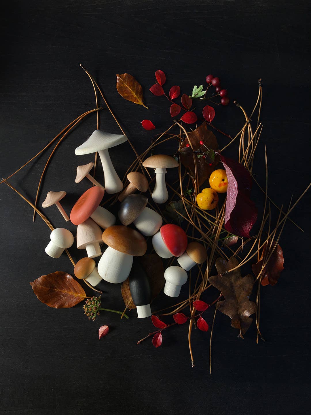 Forest Mushrooms Basket, Wooden Play Set