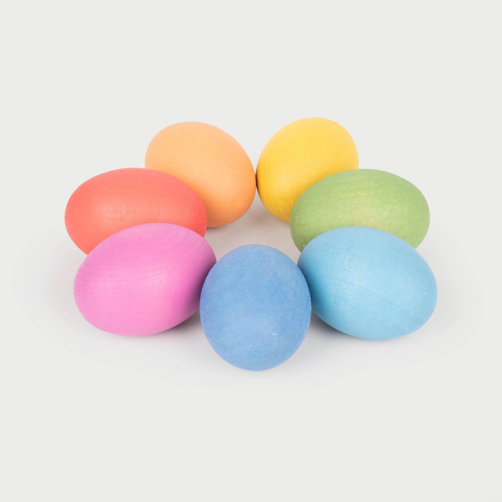 Rainbow Wooden Eggs Set of 7 – Montessori & Waldorf Inspired Toy