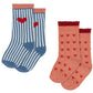 Konges Sløjd, 2-pack Jaquard Socks, Heart Mix