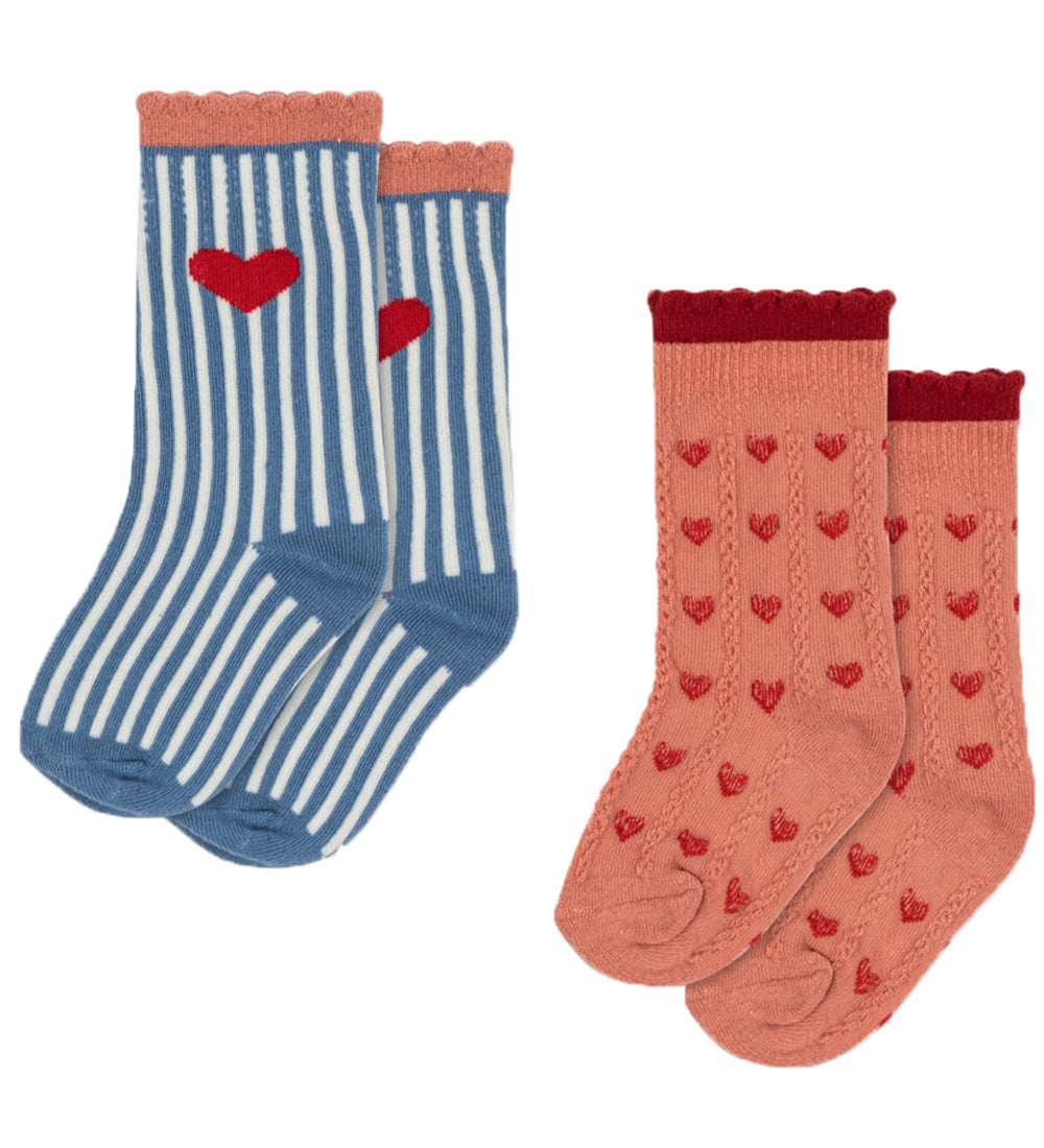 Konges Sløjd, 2-pack Jaquard Socks, Heart Mix