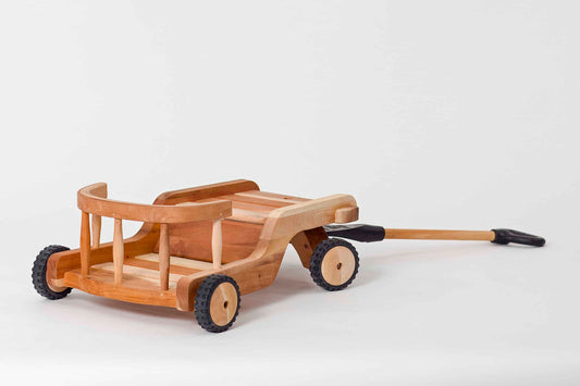 Wooden Pull-Cart, Sydfyns Trælegetøj, Wood & Natural