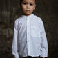 As We Grow, Collarless Shirt, Crisp White