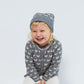 Copenhagen Colors,  Cashmere Cardigan w. hearts, Grey melange/taupe combi