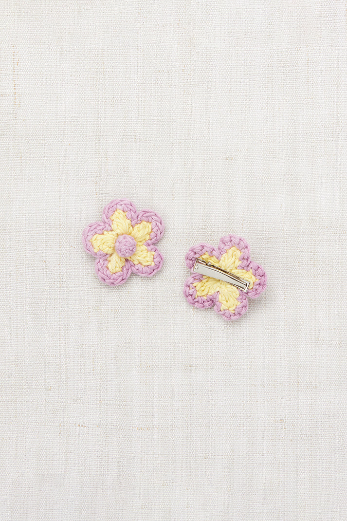 Misha & Puff, Medium Flower Clip Set, Vintage Yellow