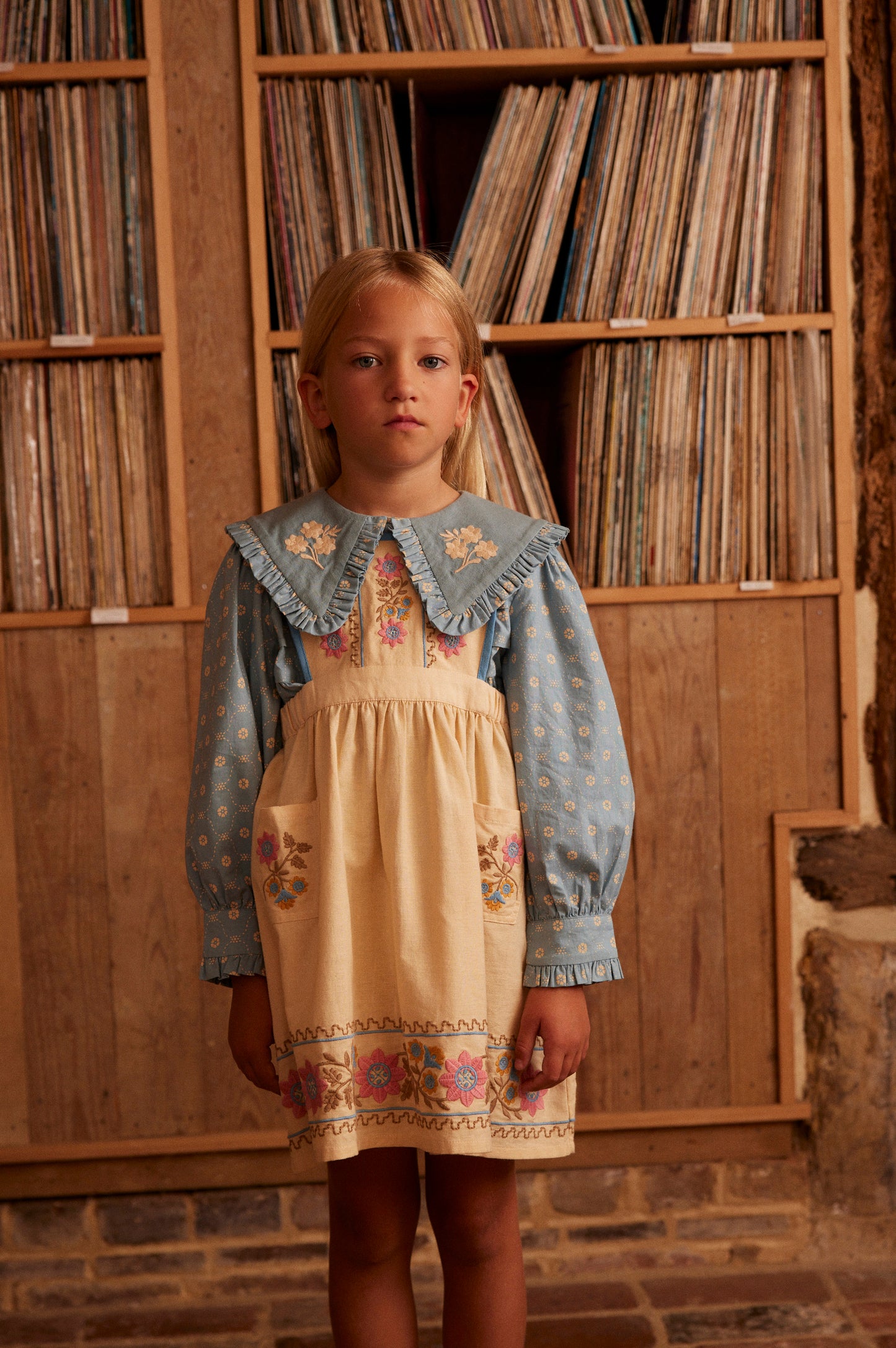 Dionne Blouse, Quilt Calico, Blue Pebble