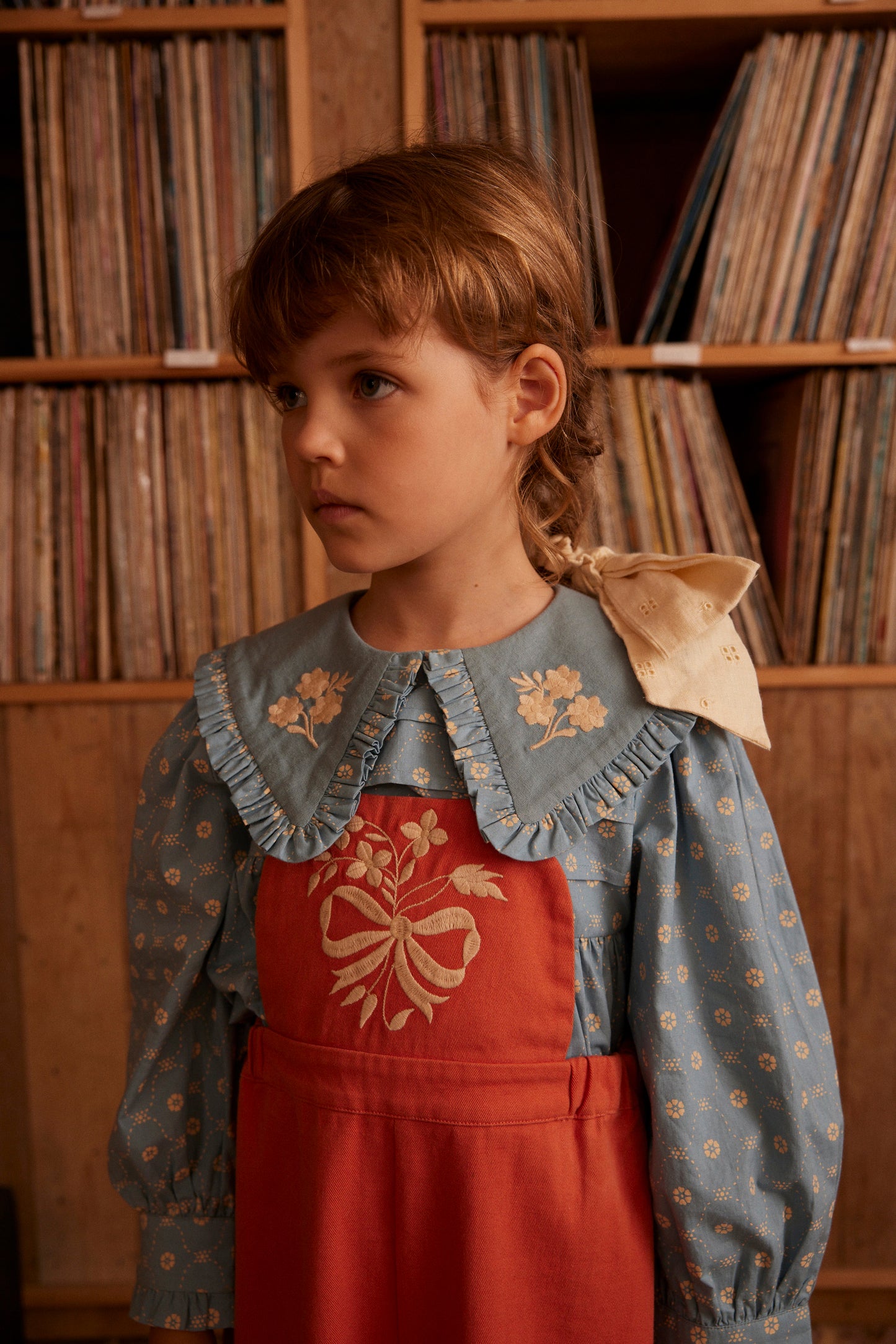 Dionne Blouse, Quilt Calico, Blue Pebble