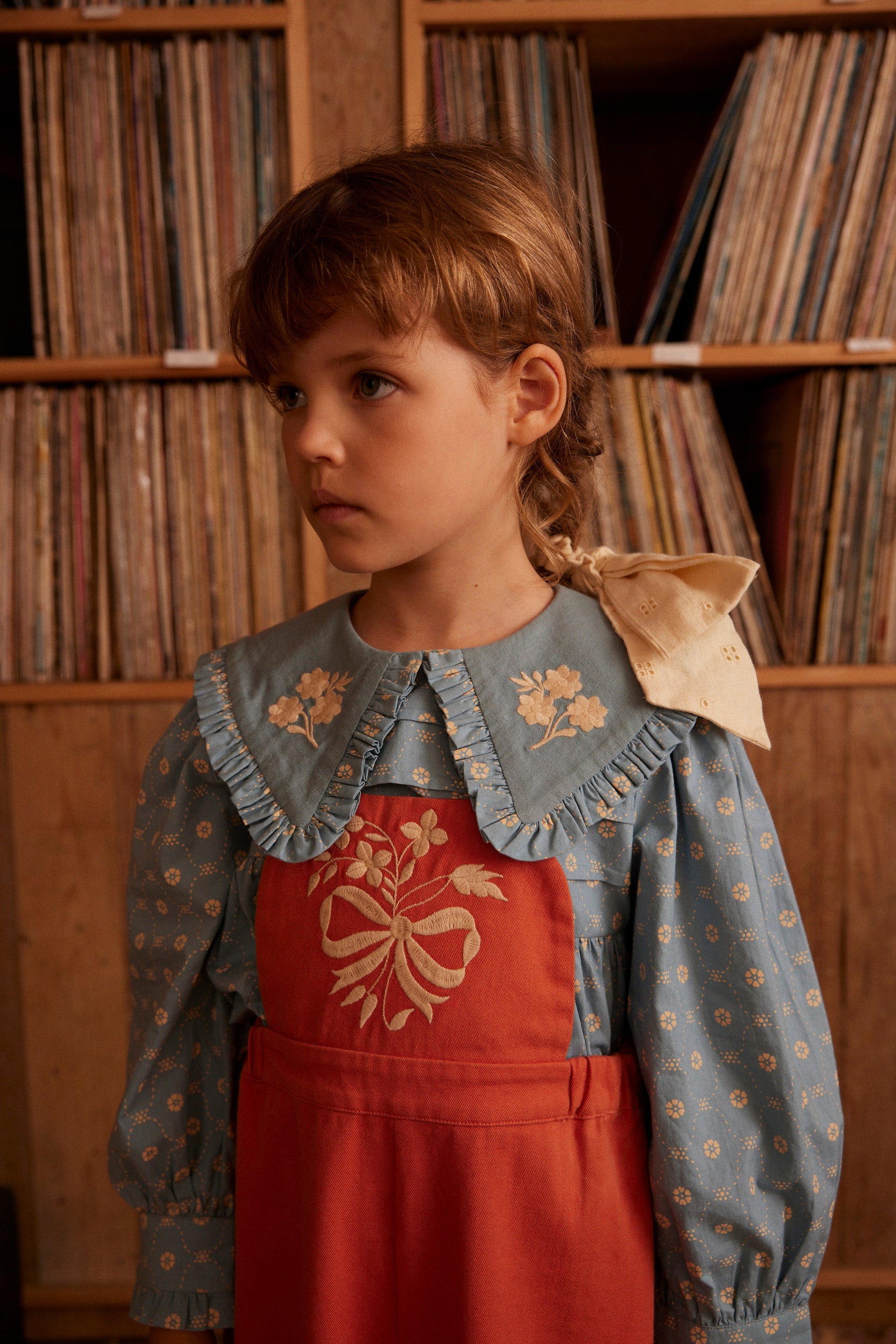 Dionne Blouse, Quilt Calico, Blue Pebble