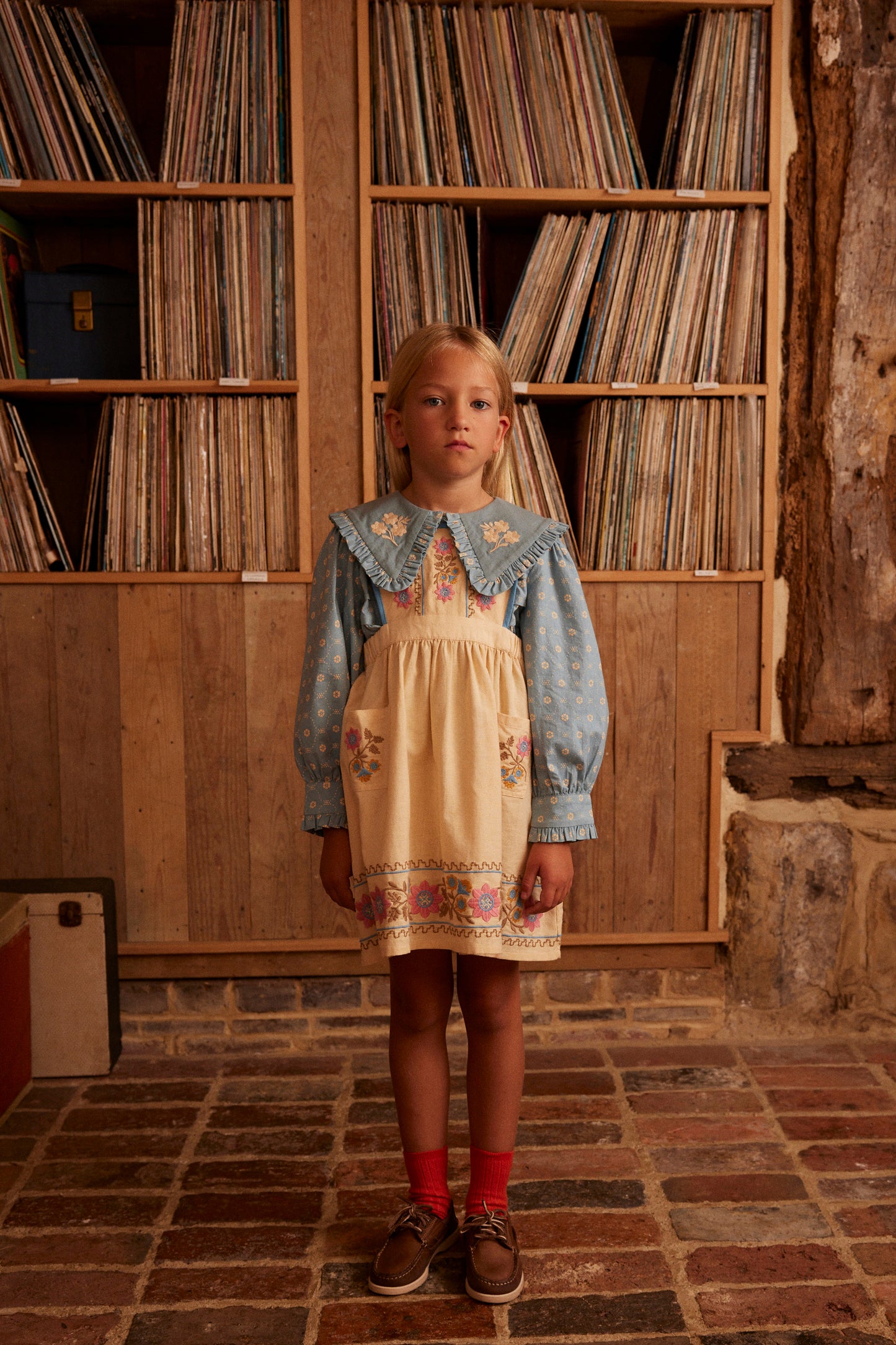 Dionne Blouse, Quilt Calico, Blue Pebble