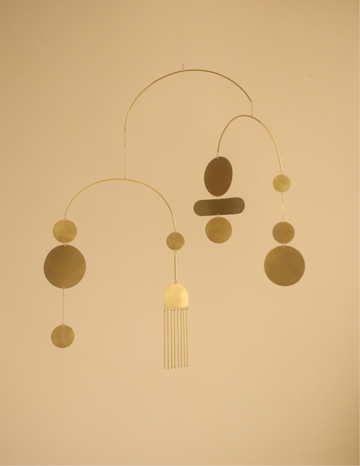 #2 Kinetic Brass Mobile, Small Wave Art, Handmade