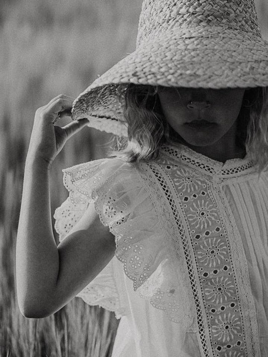 Apolina Vintage Dress, Opal White