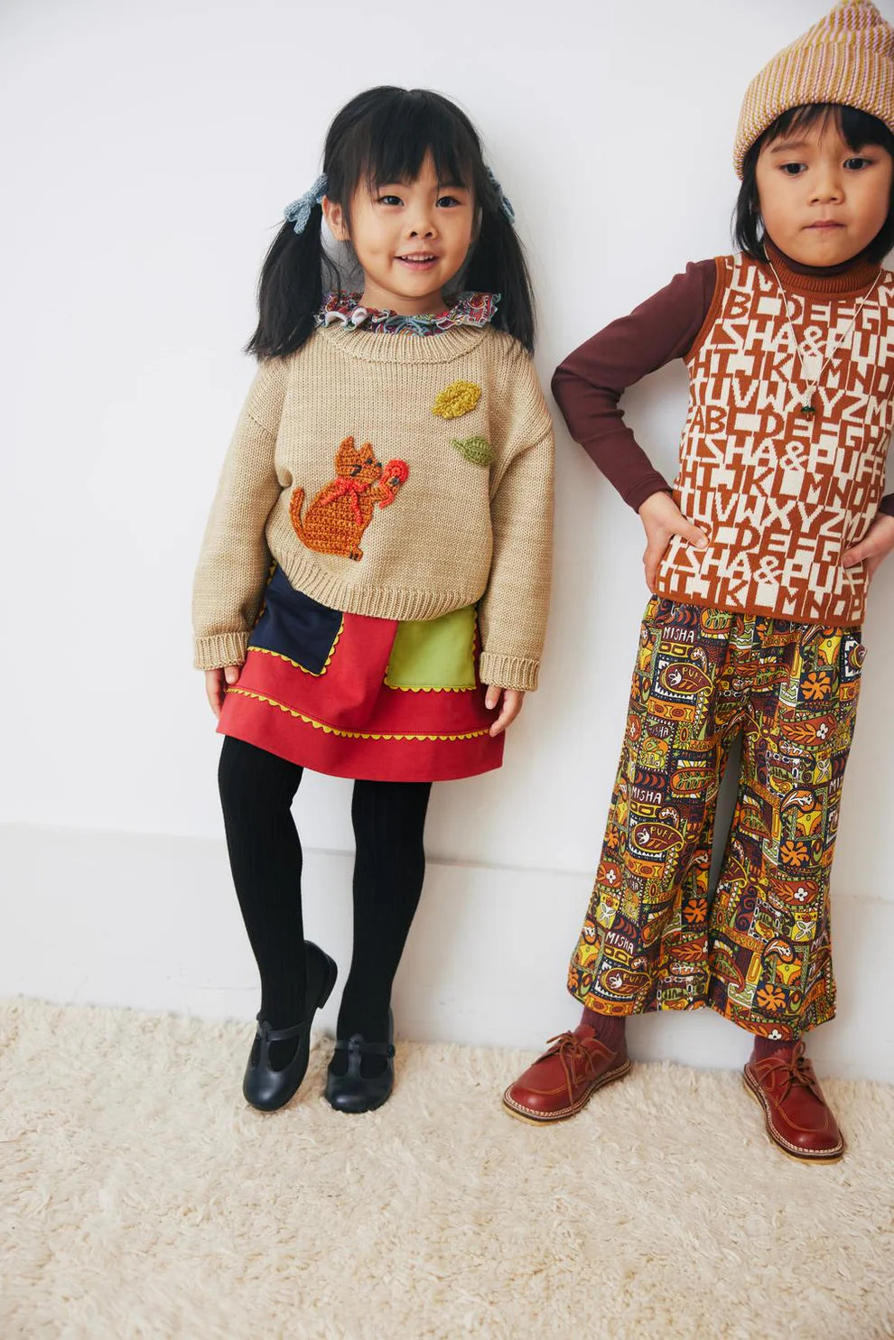 Misha & Puff, Kids Crewneck, Meadow, Alabaster