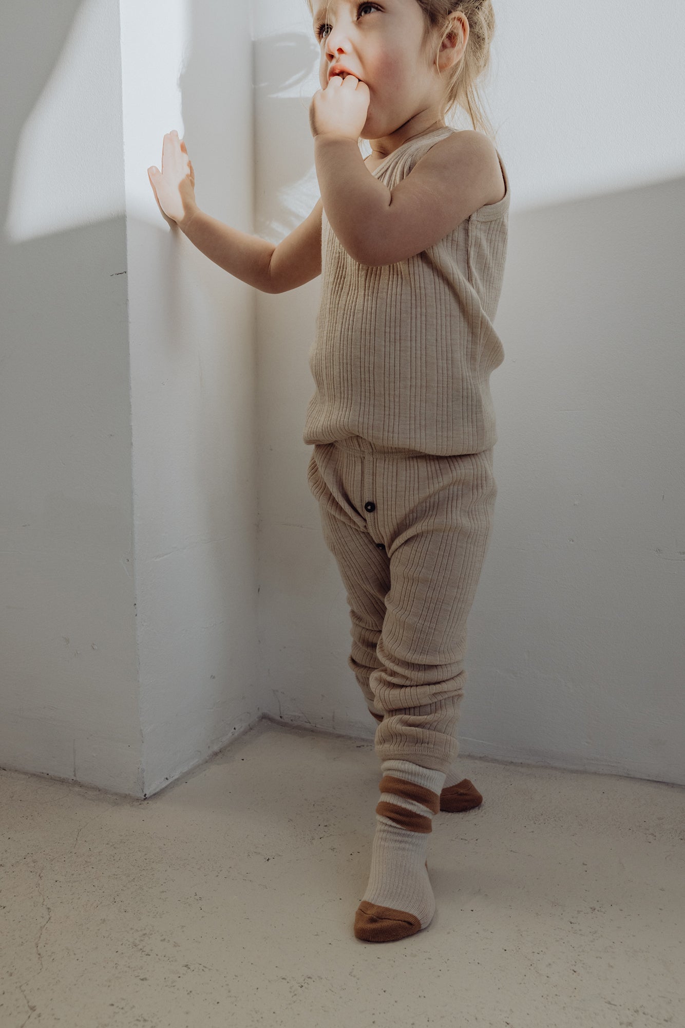 Wool Rib Singlet - Oat