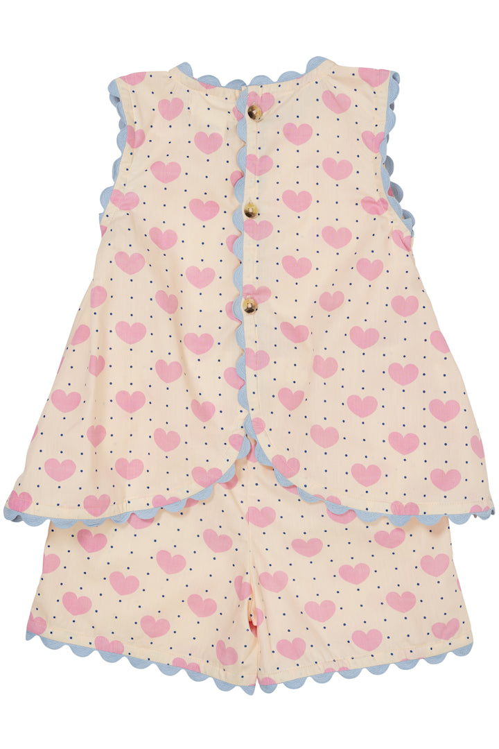 Copenhagen Colors, Heart & Dots Blouse w Short Set