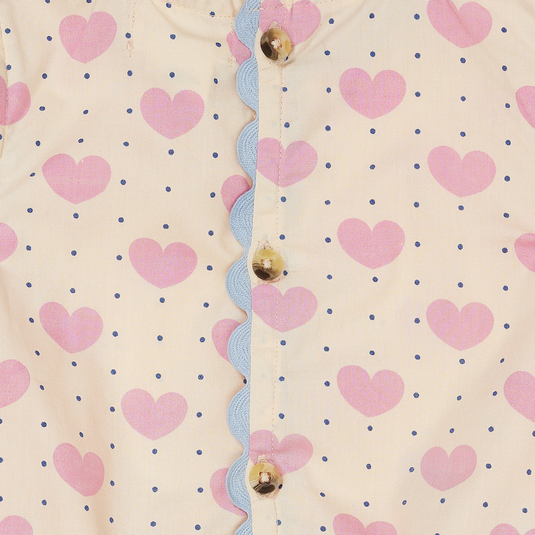 Copenhagen Colors, Heart & Dots Blouse w Short Set