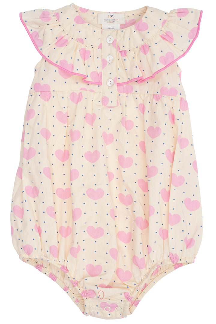 Copenhagen Colors, Hearts & Dots Romper w Frill