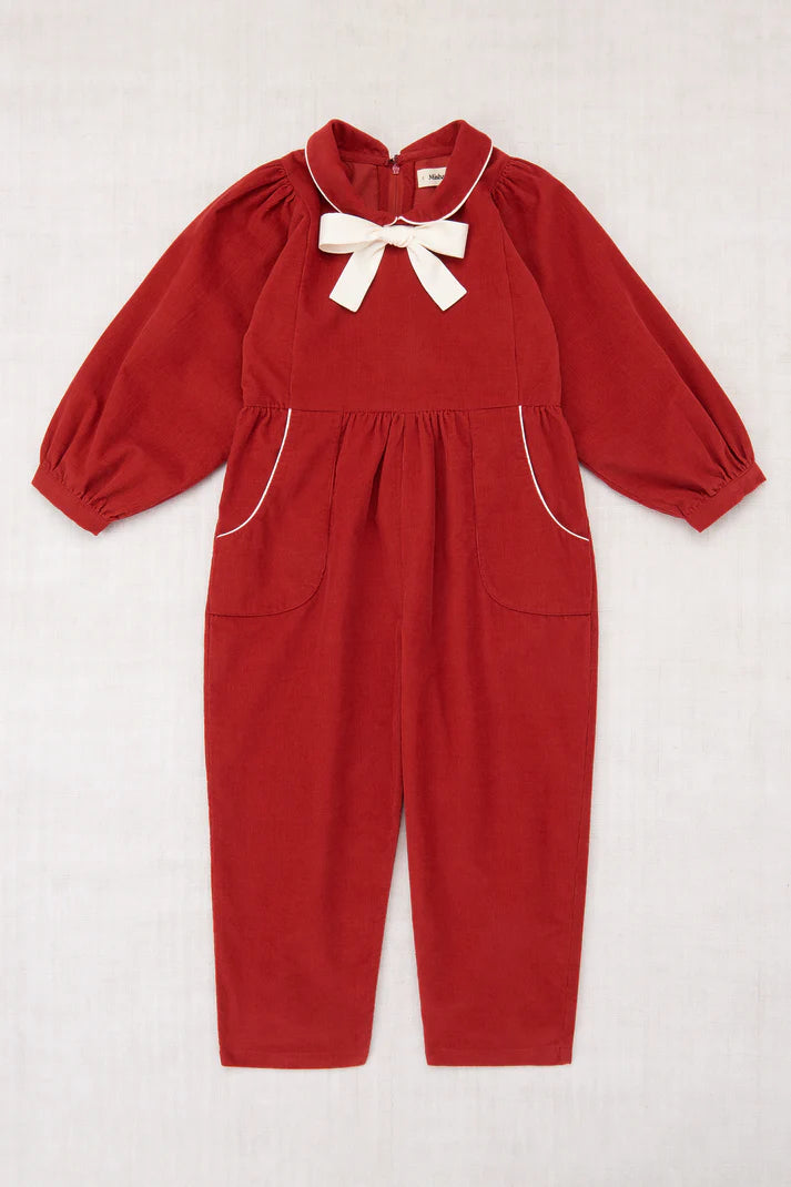 Corduroy Long Sleeve Zora Jumpsuit, Garnet