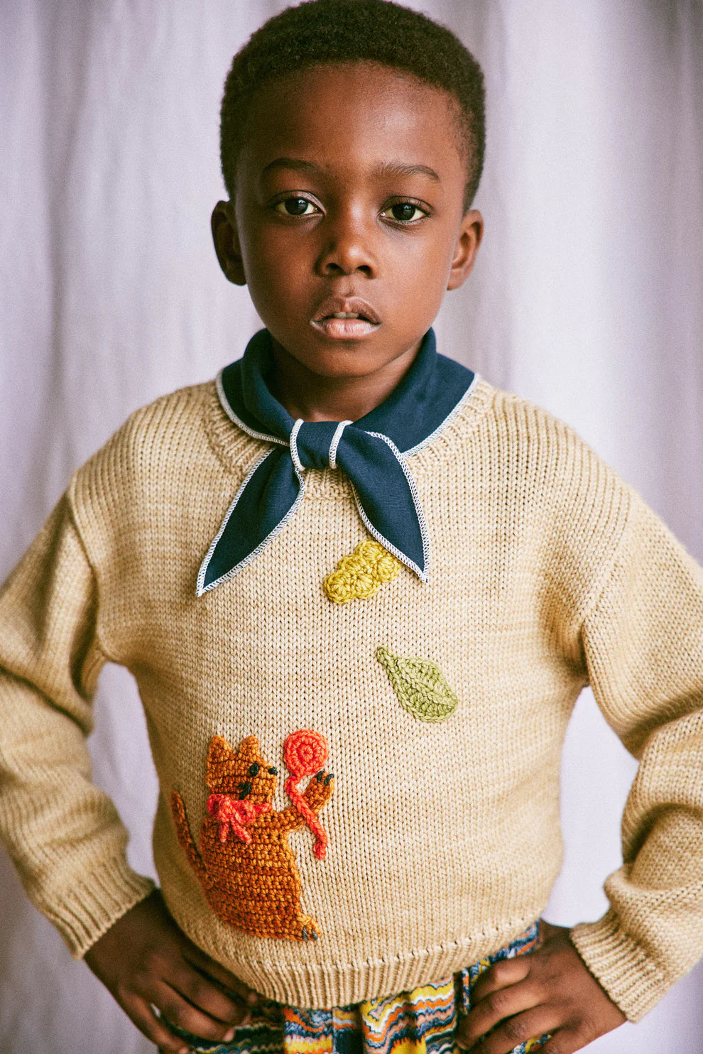 Misha & Puff, Kids Crewneck, Meadow, Alabaster