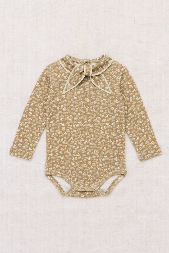 Baby Long Sleeve Scout Onesie, Kelp Bunny Meadow