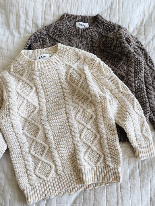 Lalaby, Kids Sweater, Aran, Natural