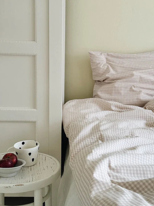 Classic Adult Bedding, Beige Gingham
