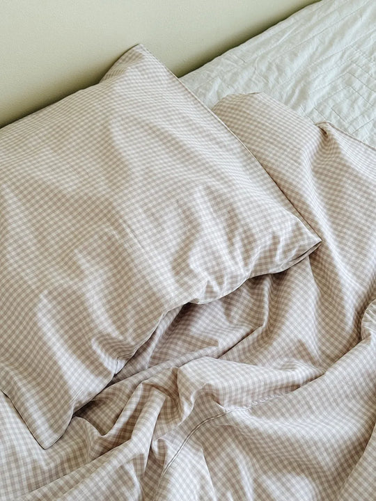 Classic Adult Bedding, Beige Gingham