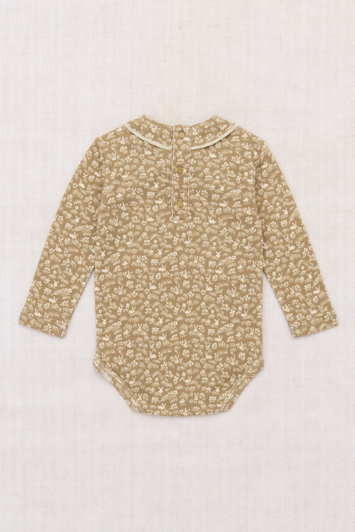 Baby Long Sleeve Scout Onesie, Kelp Bunny Meadow
