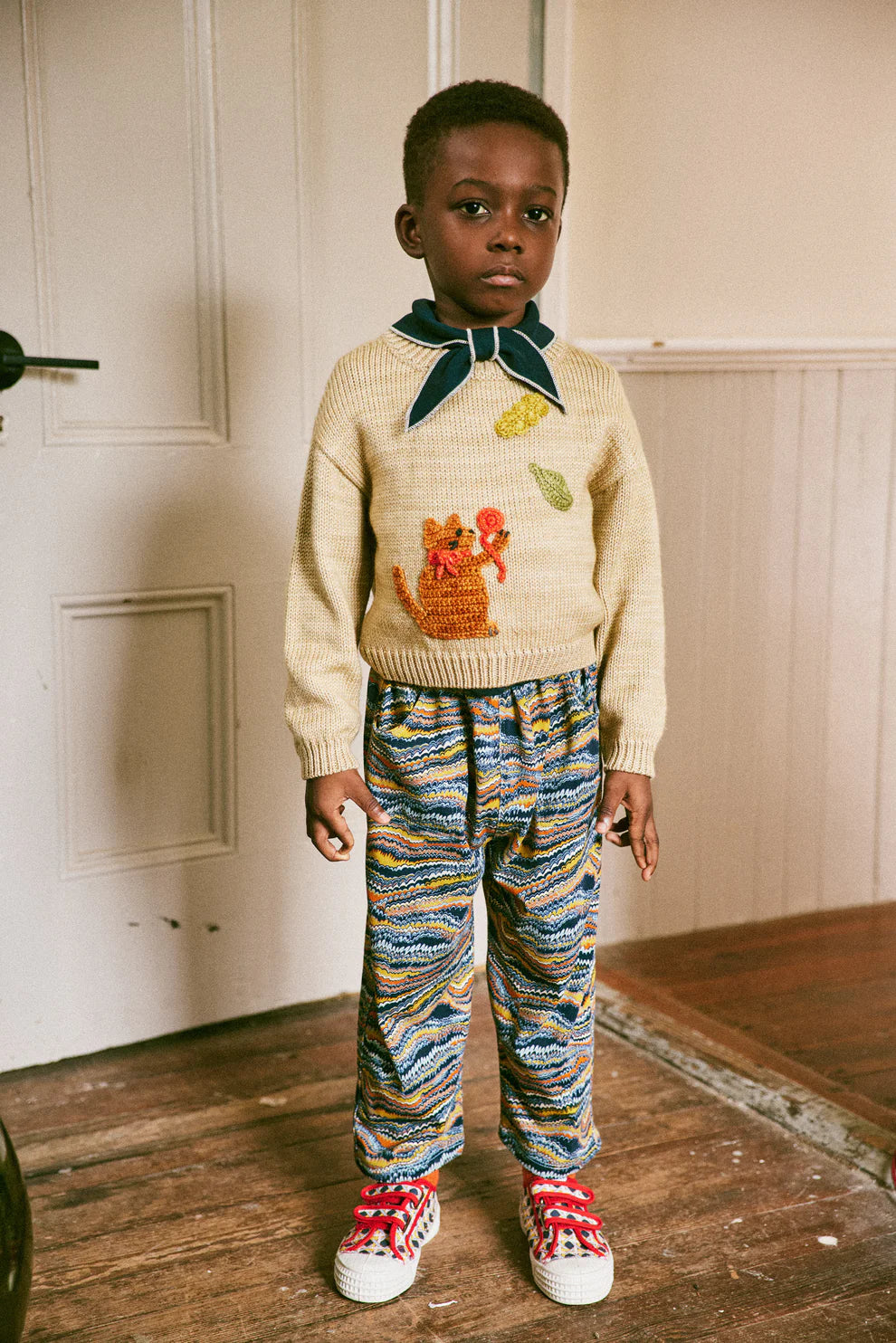 Misha & Puff, Kids Crewneck, Meadow, Alabaster