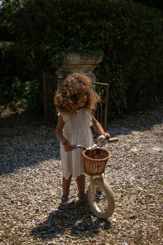 Posey Dress, White Broderie, Organic