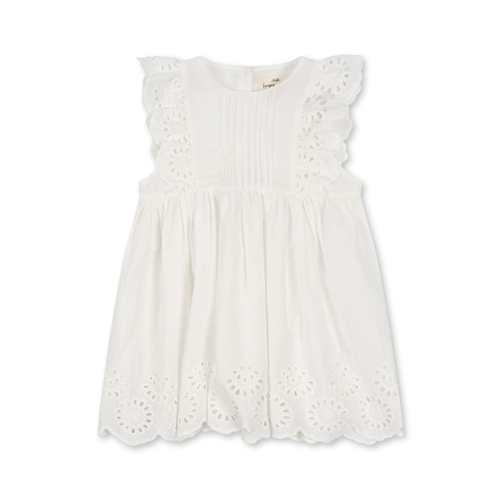 Posey Dress, White Broderie, Organic