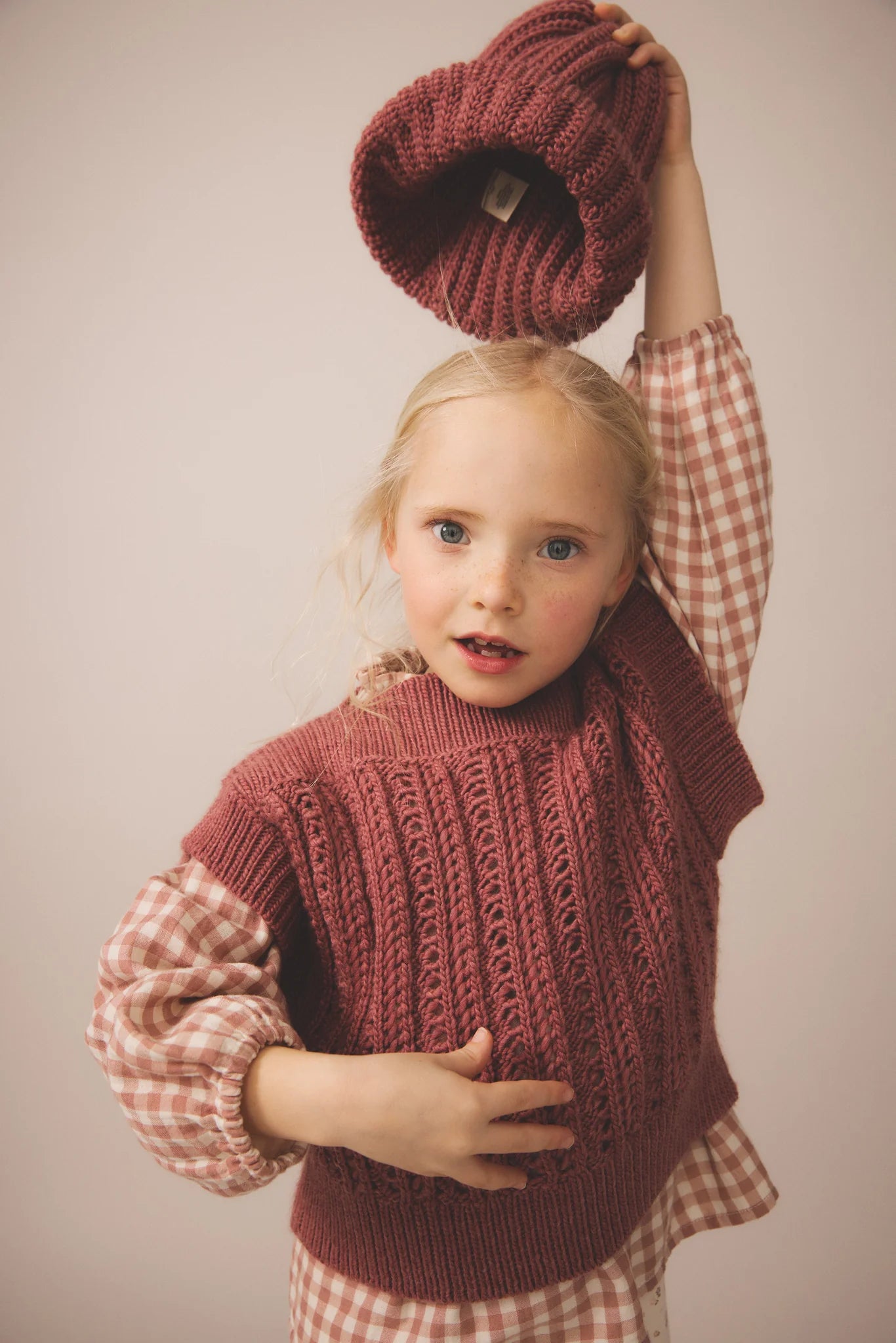 Imelda Blouse, Gingham, Cherry
